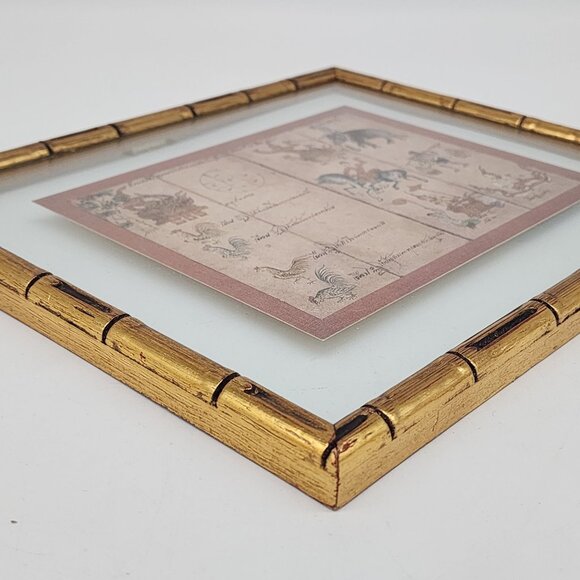 Framed Brahma Jati Siamese Horoscope Art Print in Bamboo Style Frame - Picture 13 of 13